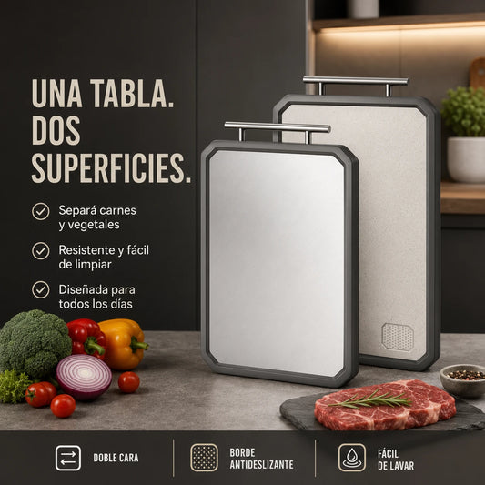 Tabla de Doble Cara Suve® - Acero Inoxidable y PP Antibacteriano