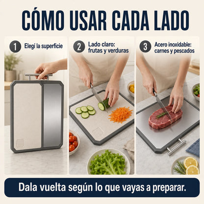 Tabla de Doble Cara Suve® - Acero Inoxidable y PP Antibacteriano