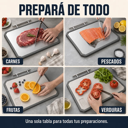 Tabla de Doble Cara Suve® - Acero Inoxidable y PP Antibacteriano